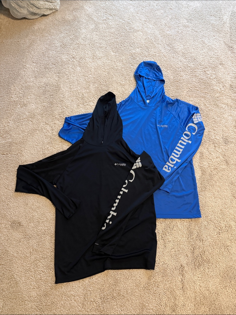 Columbia PFG Hooded Sun Shirts - Blue & Black